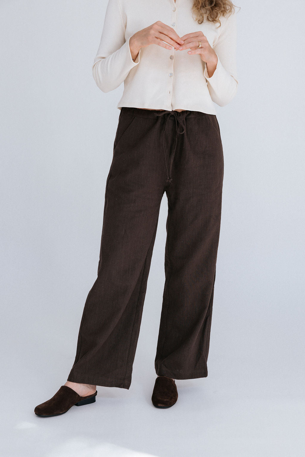 Phoebe Linen Pant | Chocolate