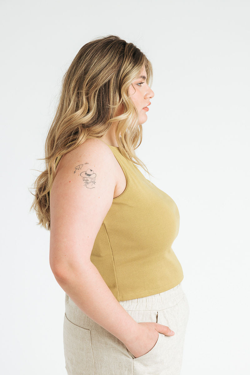 Ruth Boatneck Tank | Chartreuse