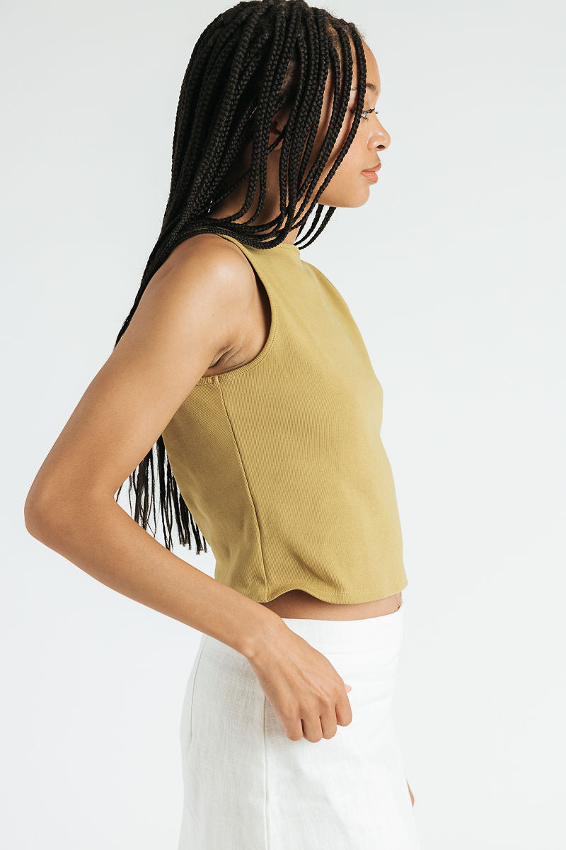 Ruth Boatneck Tank | Chartreuse