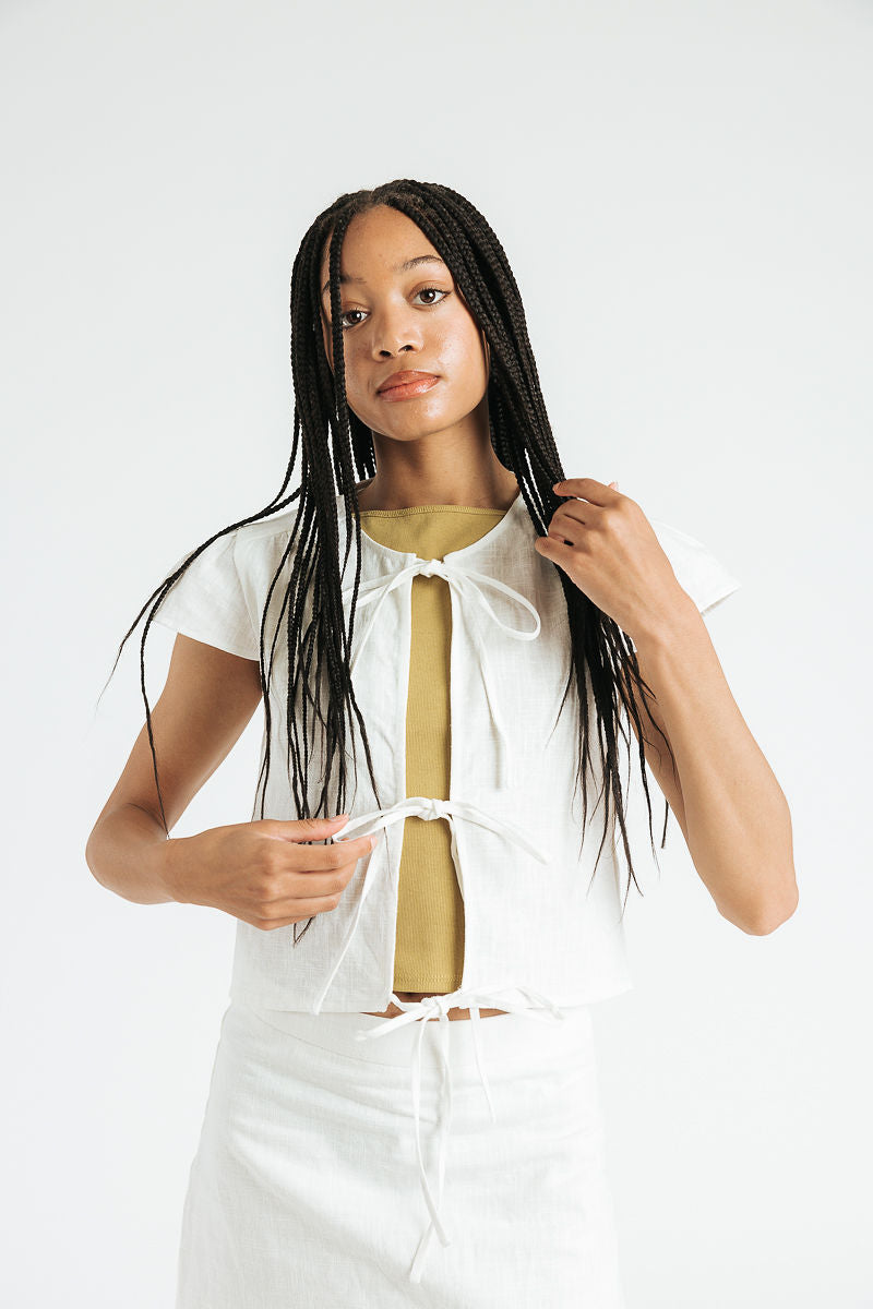 Libby Tie Top | White