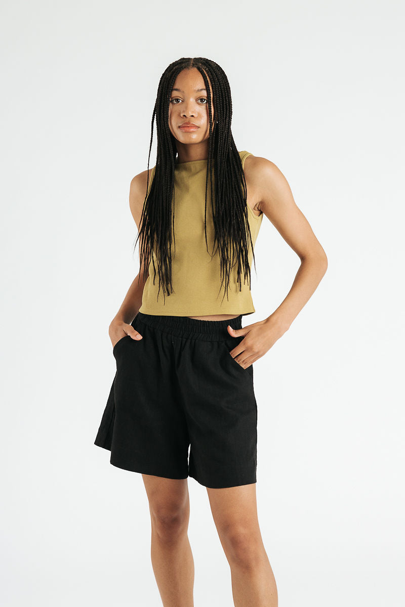 Ruth Boatneck Tank | Chartreuse