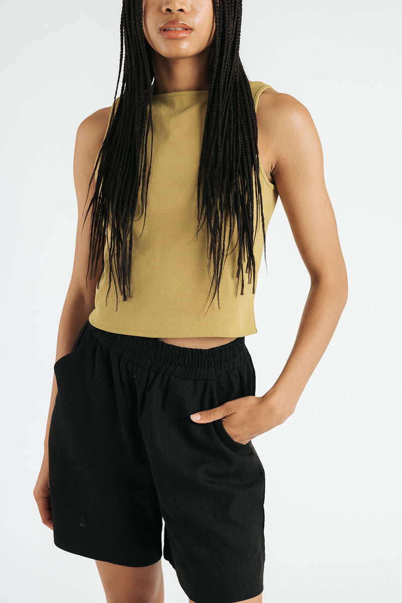 Ruth Boatneck Tank | Chartreuse