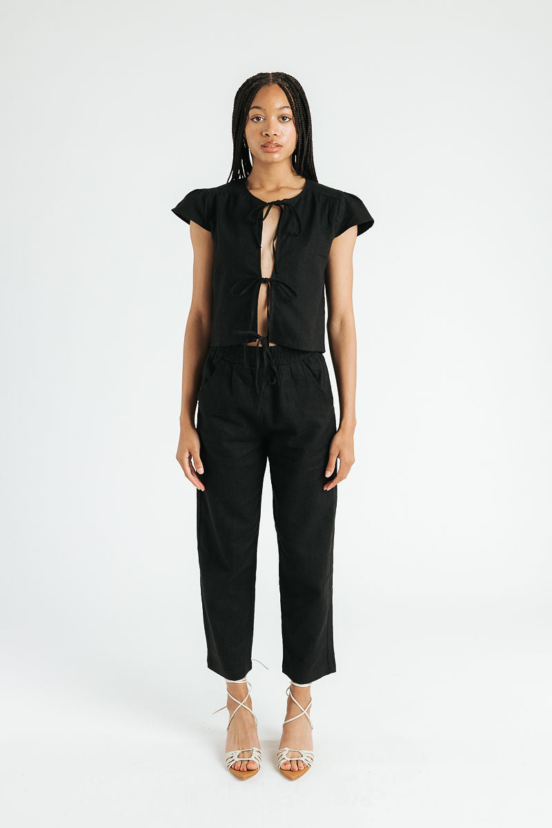 Kate Linen Pant | Black