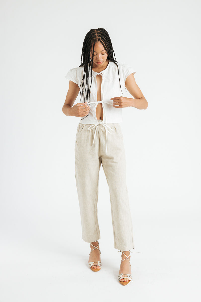 Kate Linen Pant | Sand