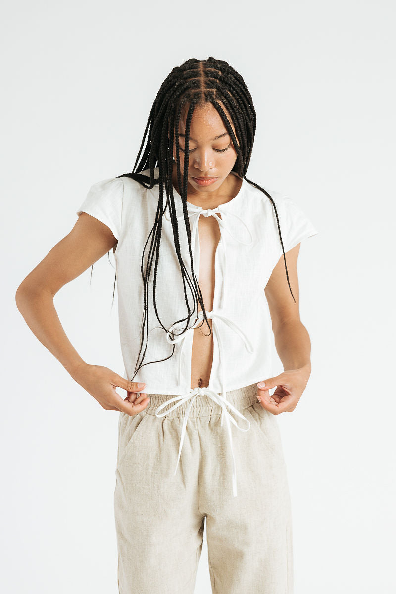 Libby Tie Top | White
