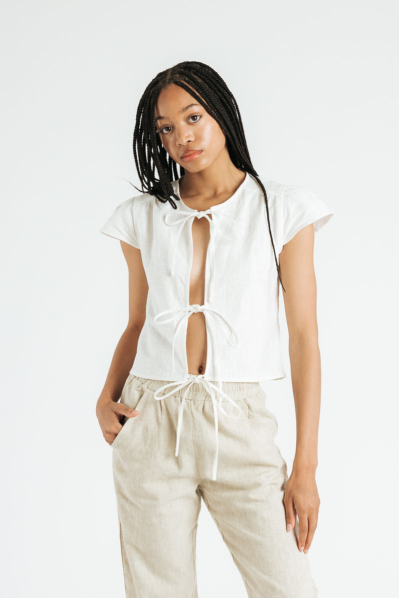 Libby Tie Top | White