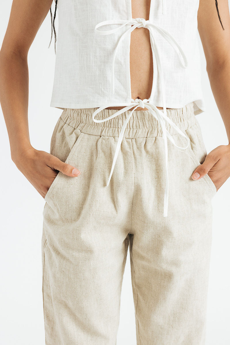 Kate Linen Pant | Sand