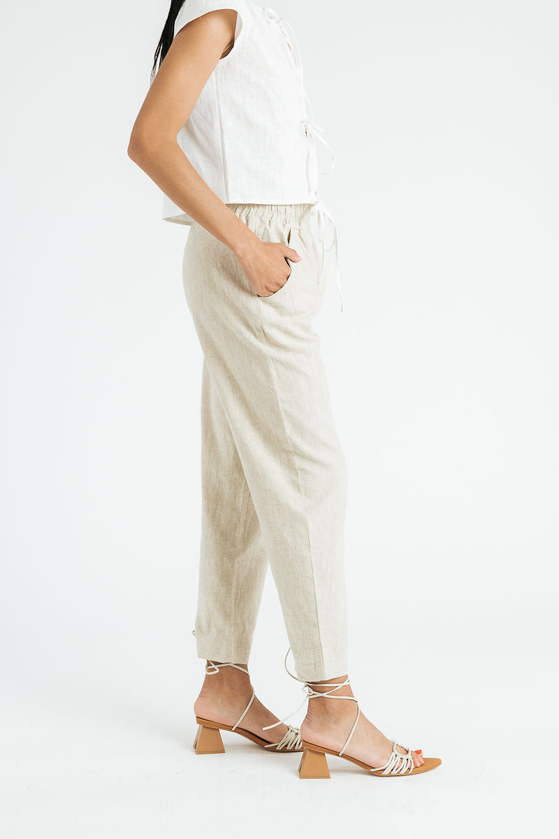 Kate Linen Pant | Sand