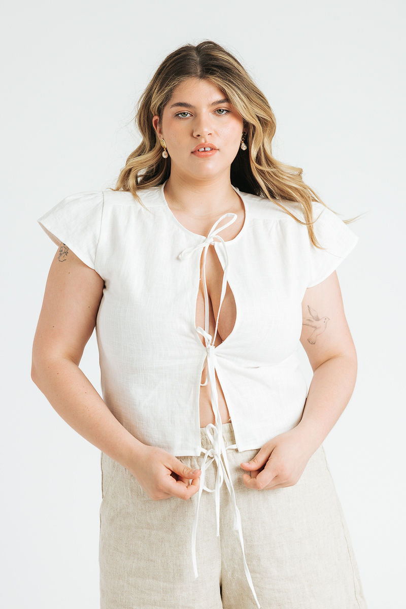 Libby Tie Top | White