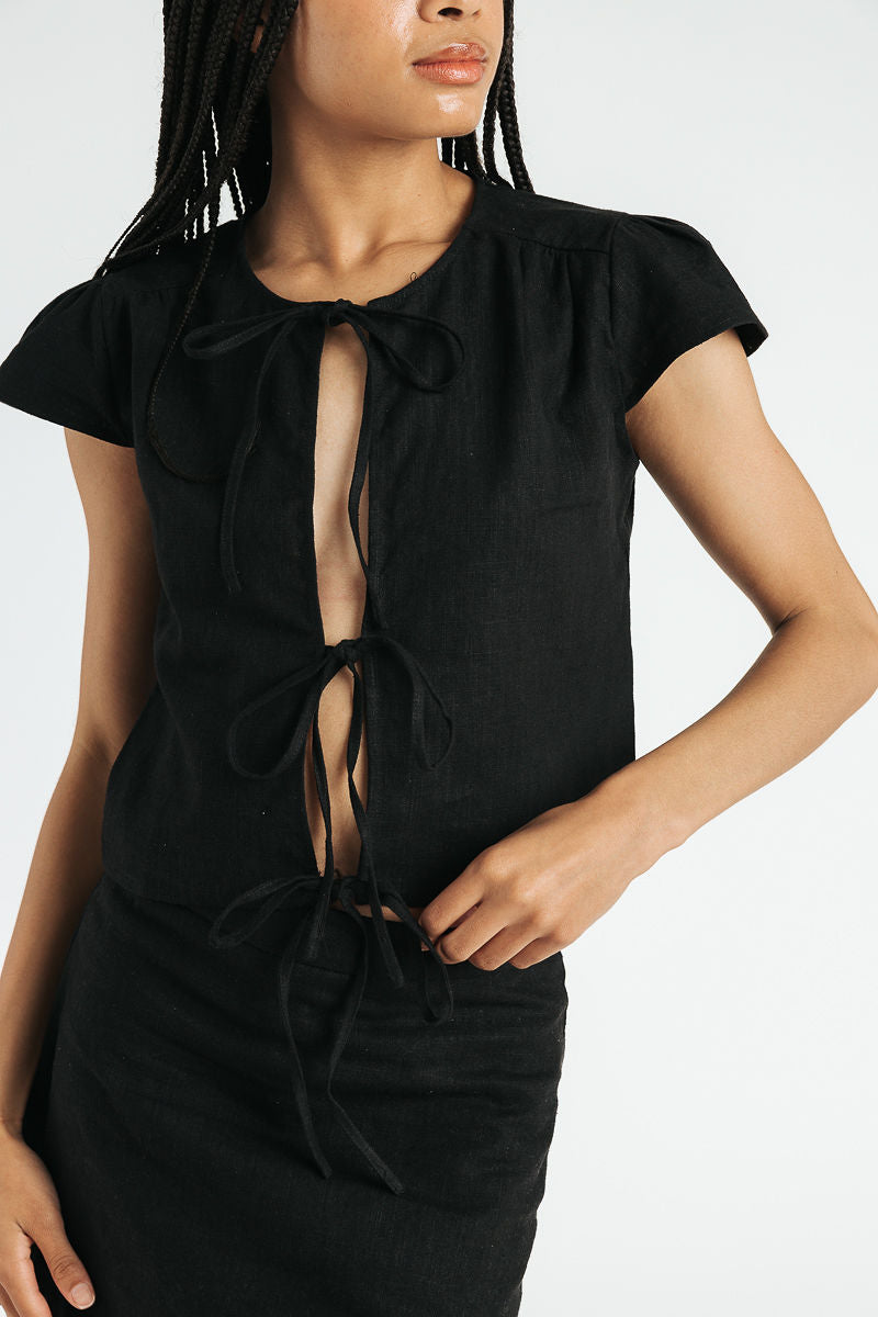Libby Tie Top | Black