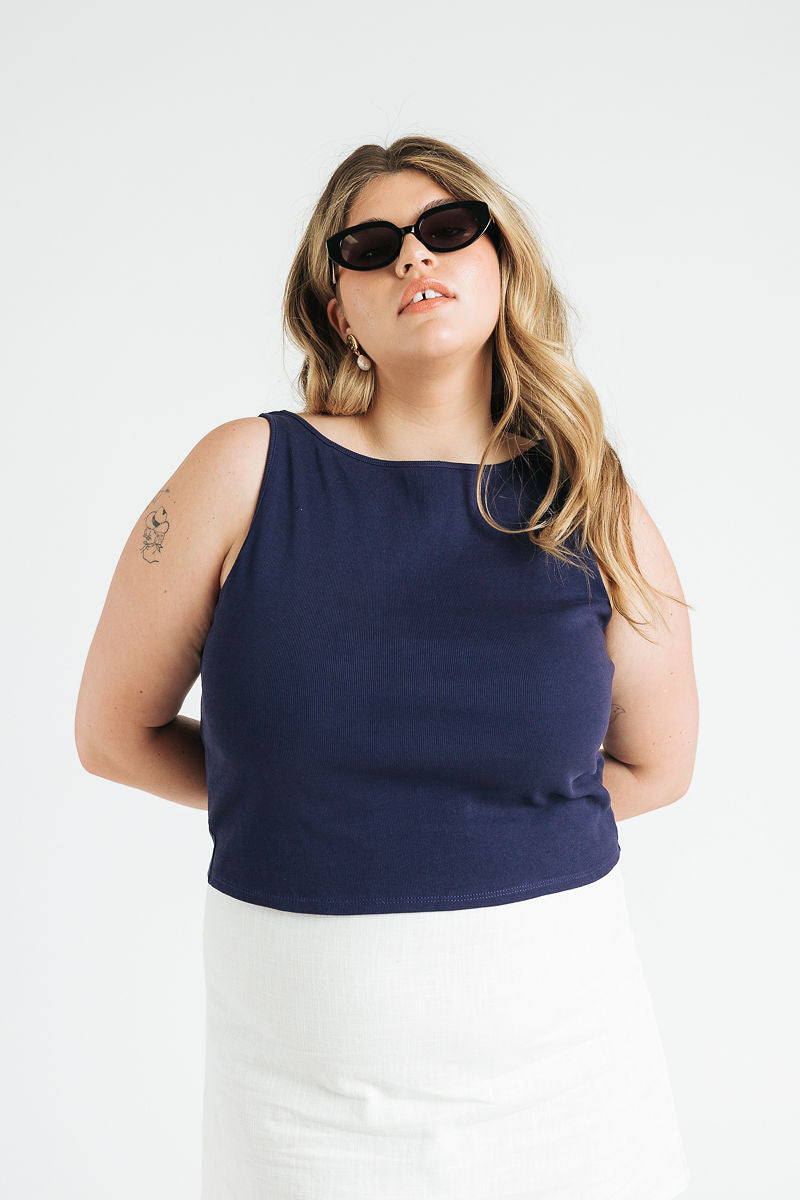Ruth Boatneck Tank | Navy
