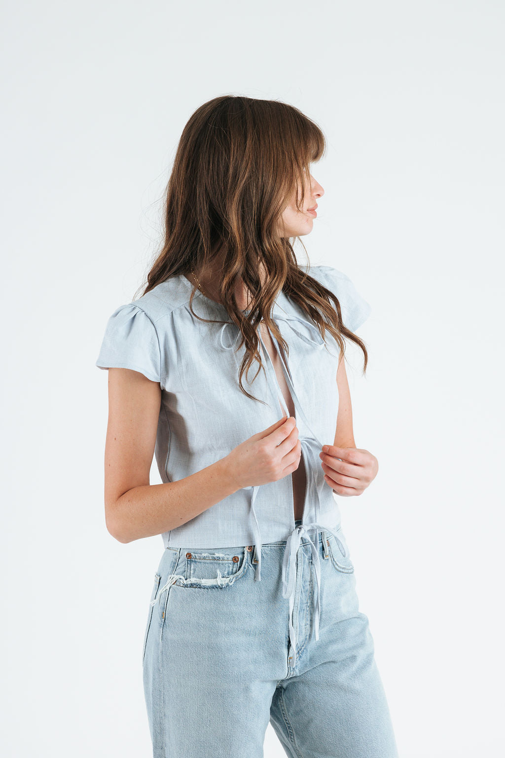 Libby Tie Top | Sky Blue