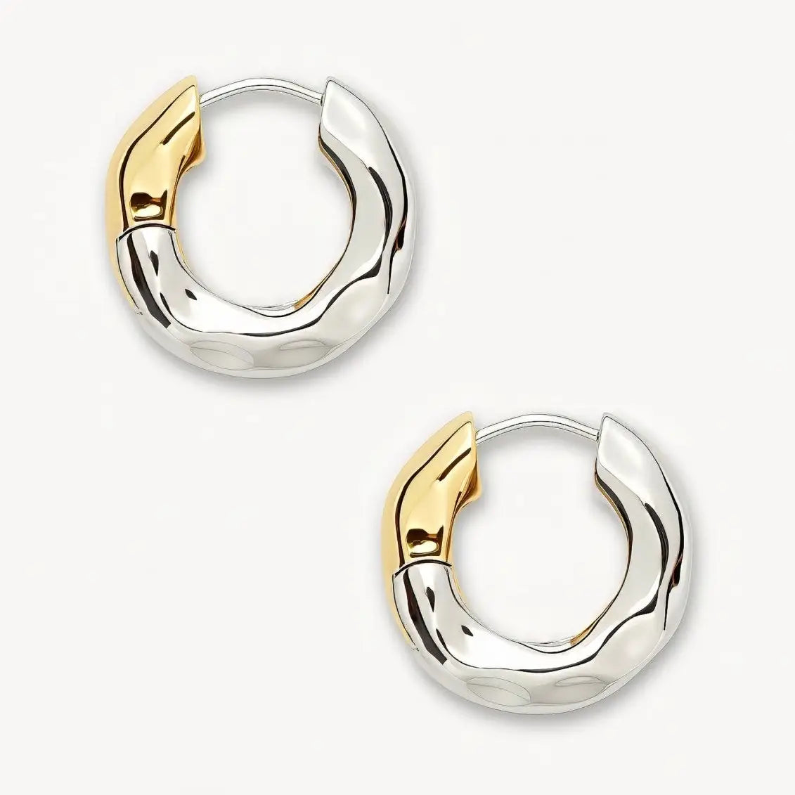 Wavy Mixed Metal Hoops