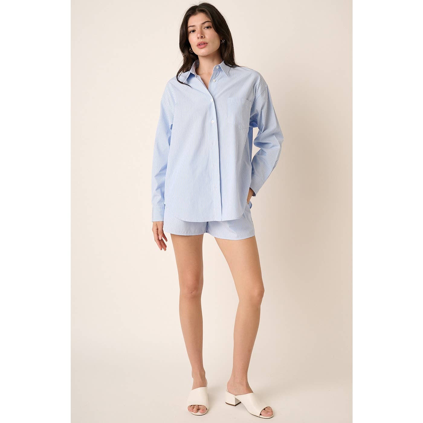 Striped Shirt and Shorts Set