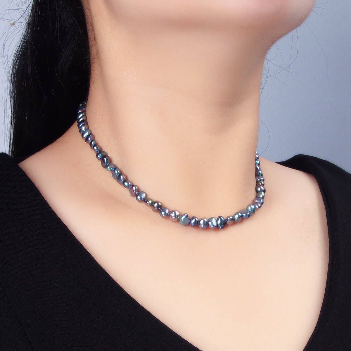 Blue Freshwater Pearl Necklace