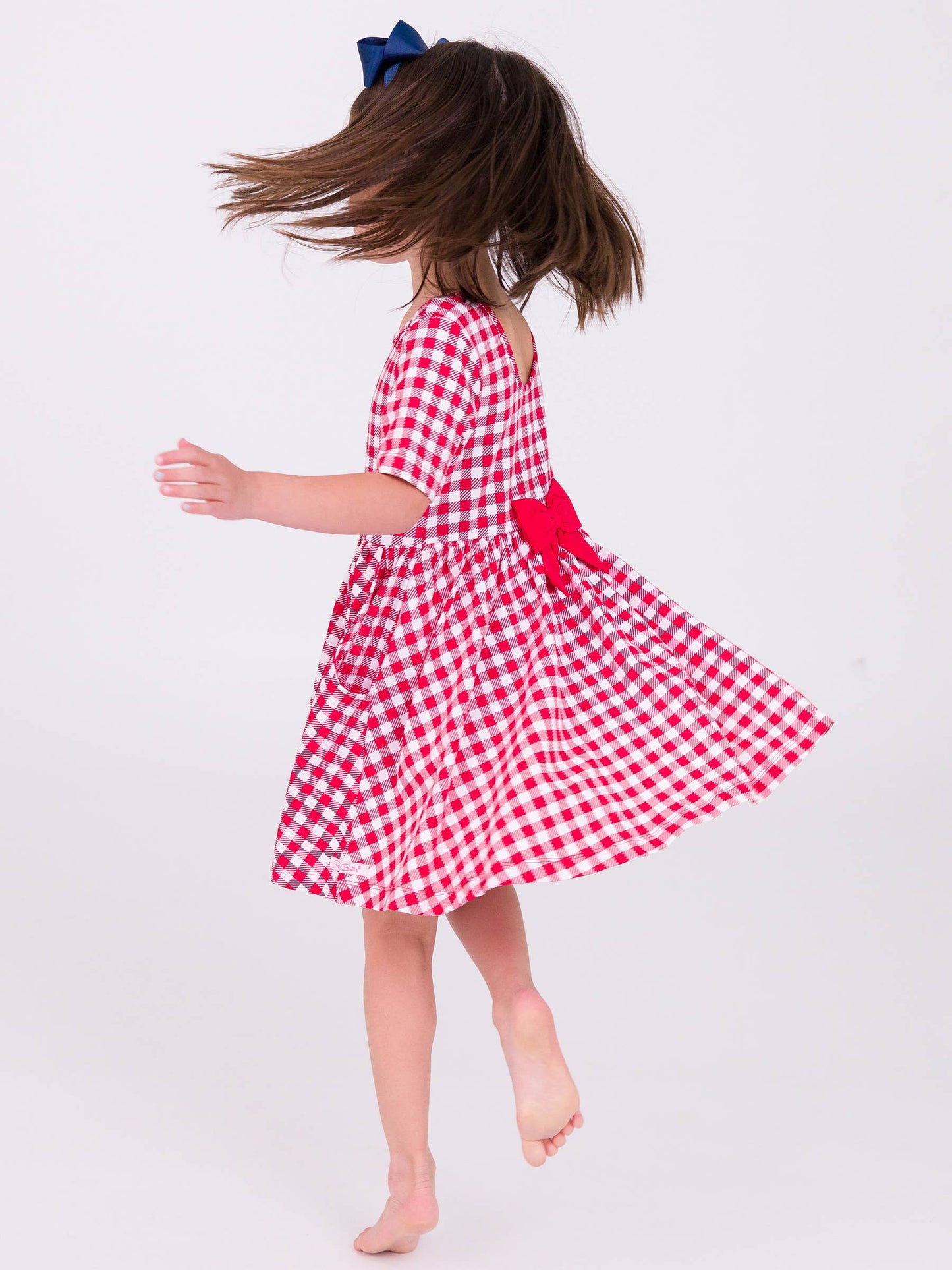 Red Gingham Twirl Dress