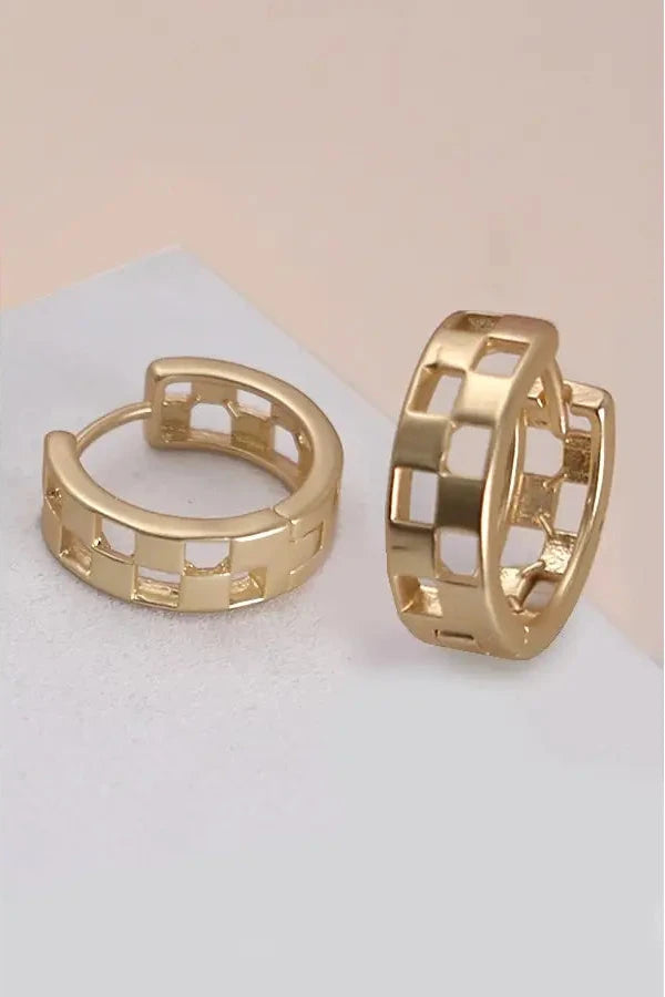Checkered Hoop Earrings