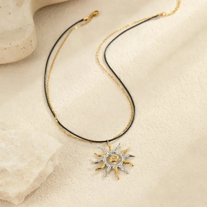 Two Tone Sun Necklace