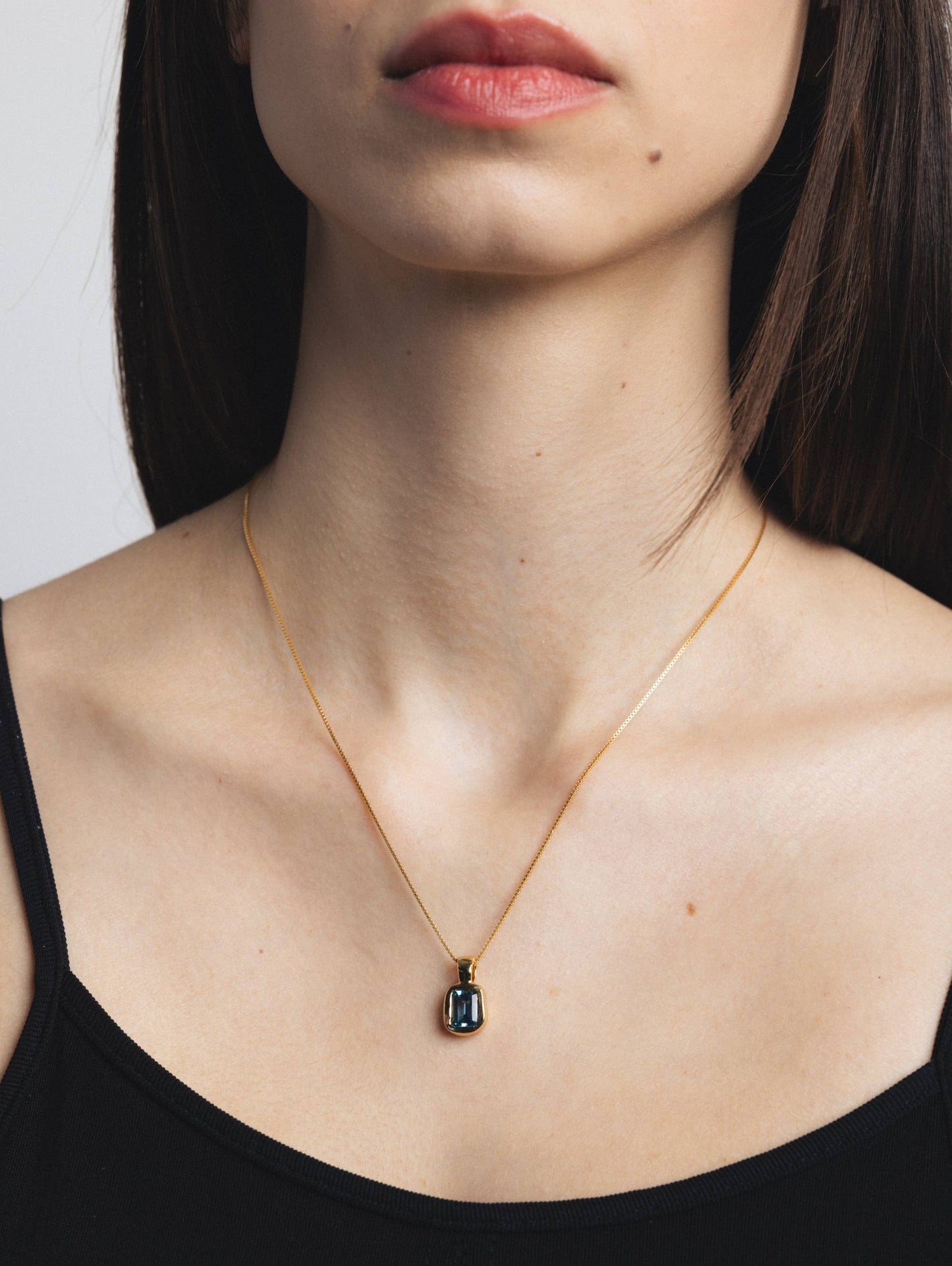 Freya Necklace in Blue Topaz and Gold