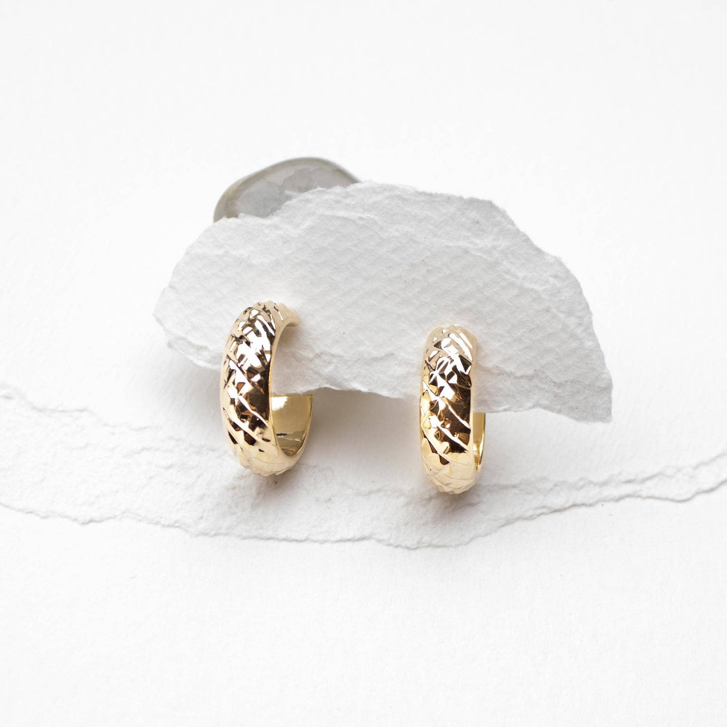 Textured Dome Hoop Earrings