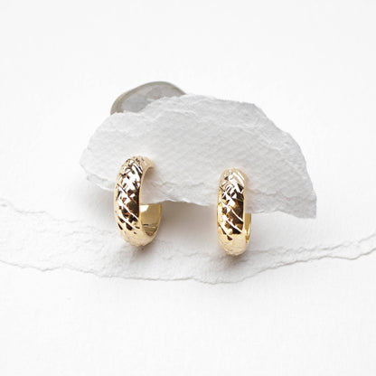 Textured Dome Hoop Earrings