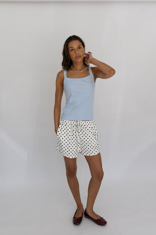 Polka Dot Drawstring Shorts