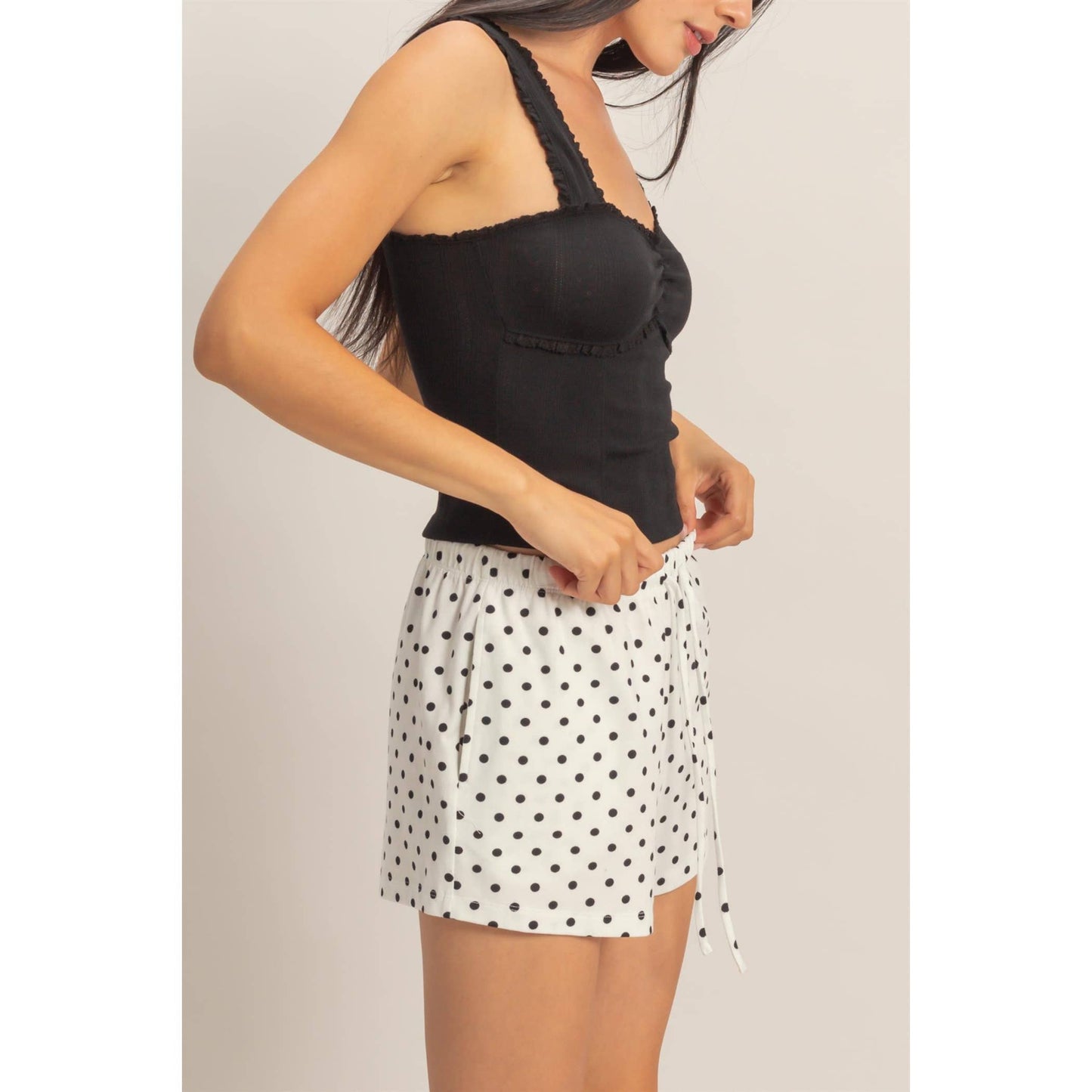 Polka Dot Drawstring Shorts