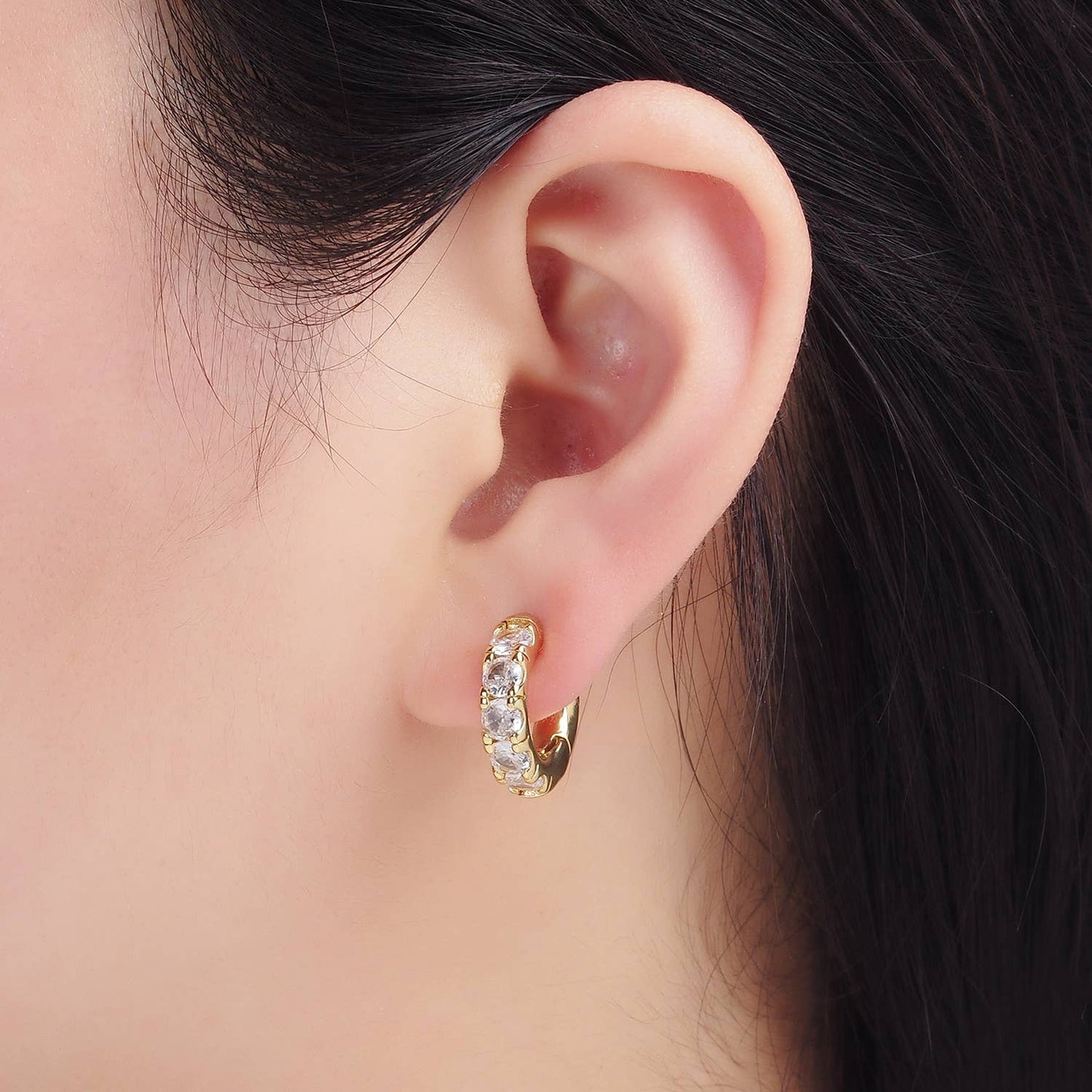 Jeweled Huggie Earrings