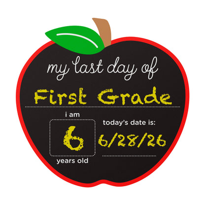 Apple Chalkboard Sign - Reversible for First & Last Day of School