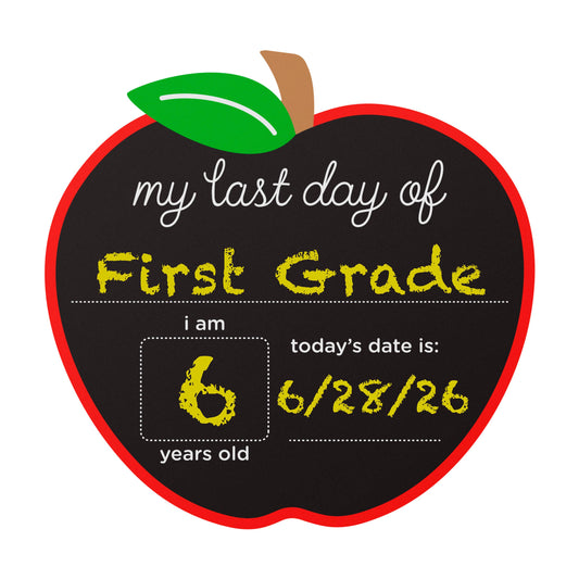 Apple Chalkboard Sign - Reversible for First & Last Day of School