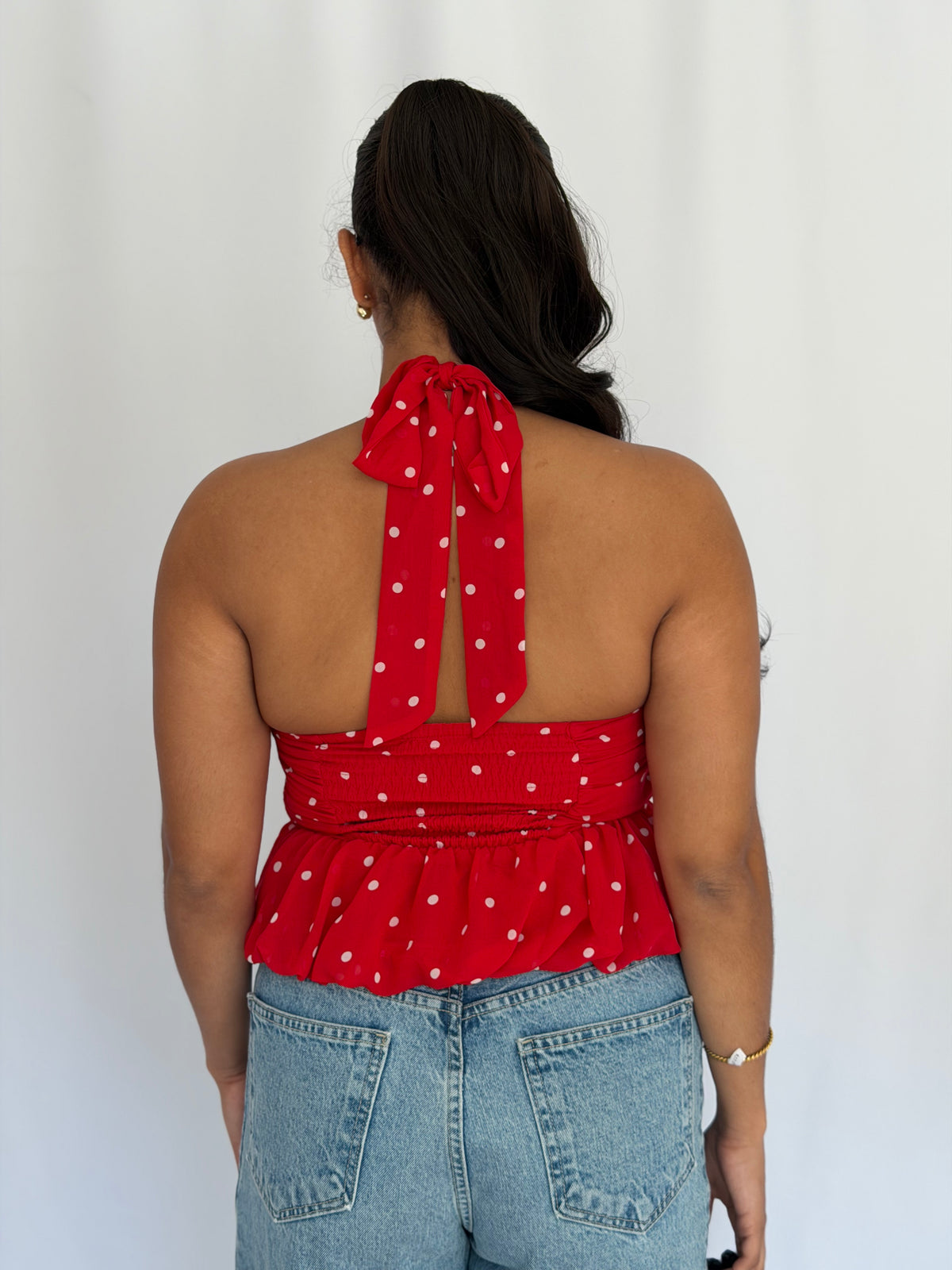 Sweetheart Polka Dot Halter Top