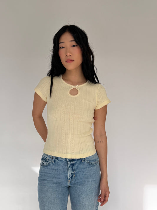 Karla Keyhole Ribbon Top