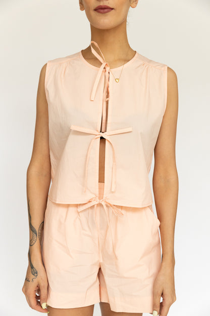 Annie Tie Top | Peach