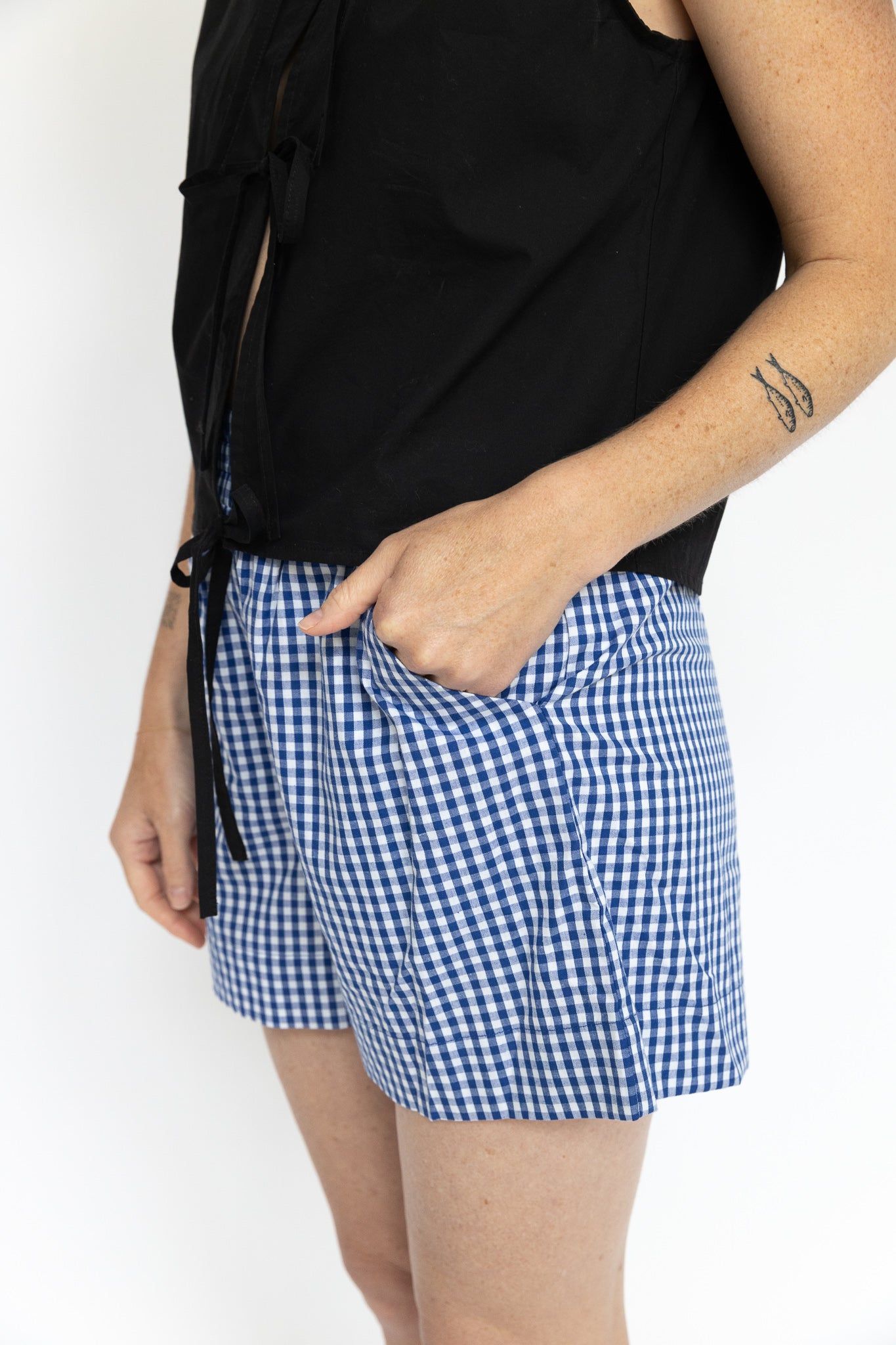 Ruby Shorts | Cobalt Blue Gingham