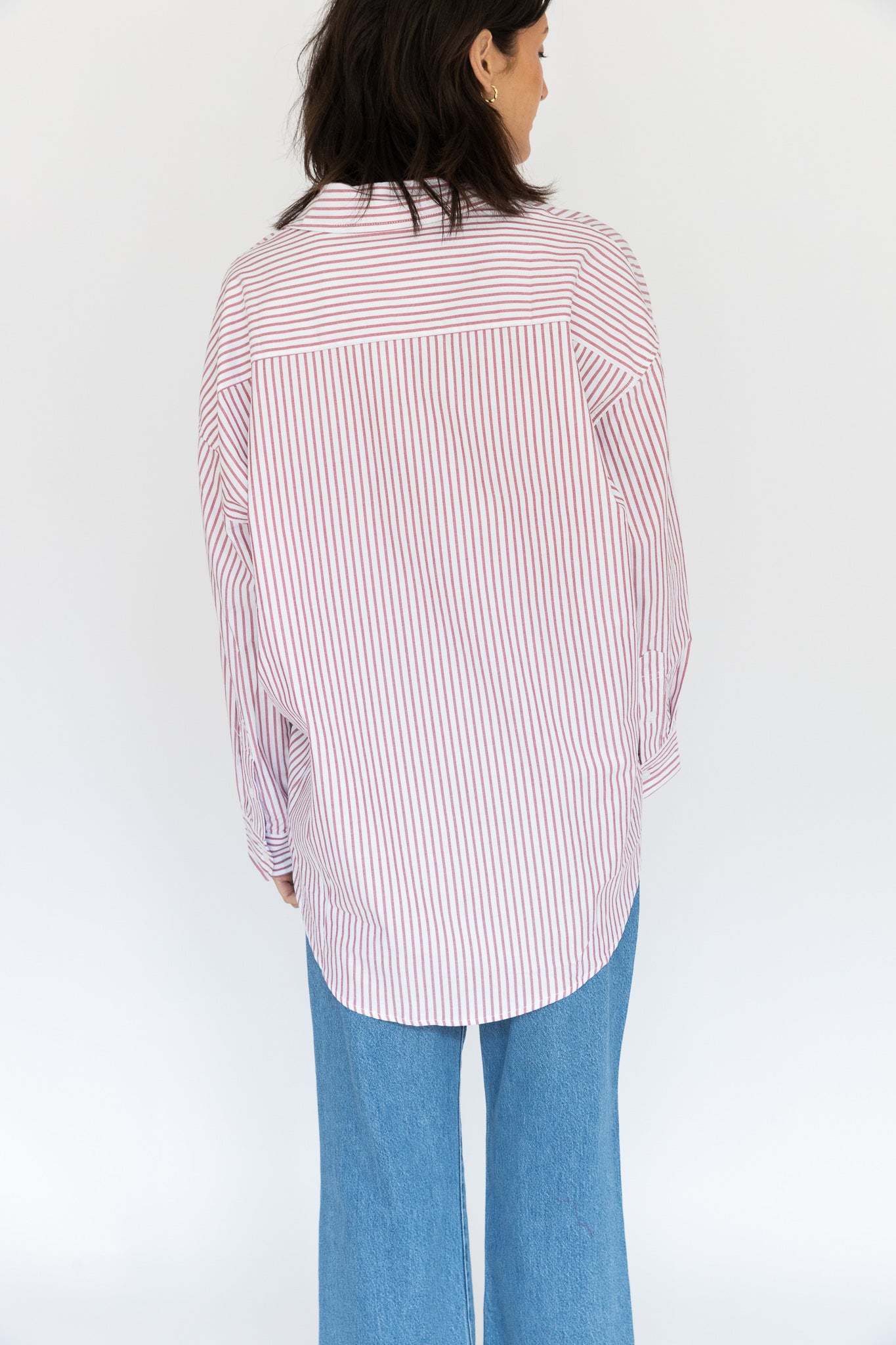 Woven Cotton Striped Button Down