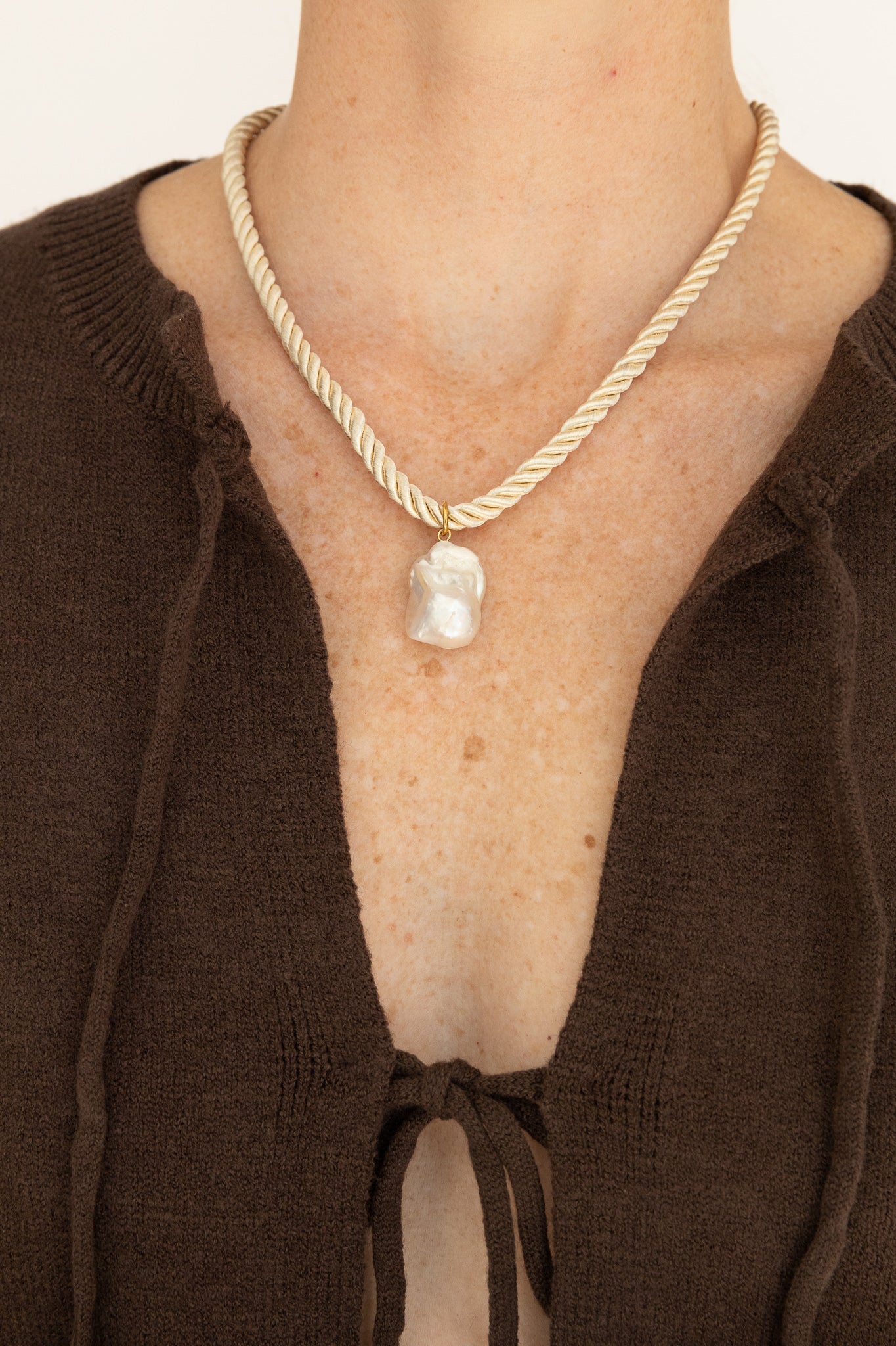 Satin Rope Baroque Pearl Necklace