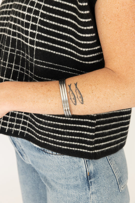 Ribbed Open Bangle