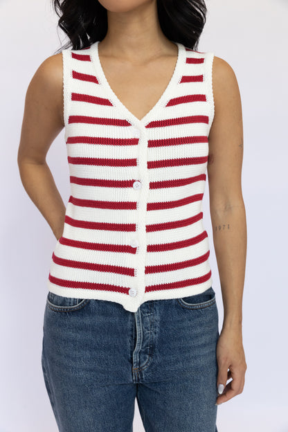 Striped Button Vest