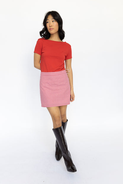 Elliot Mini Skirt | Cherry Gingham