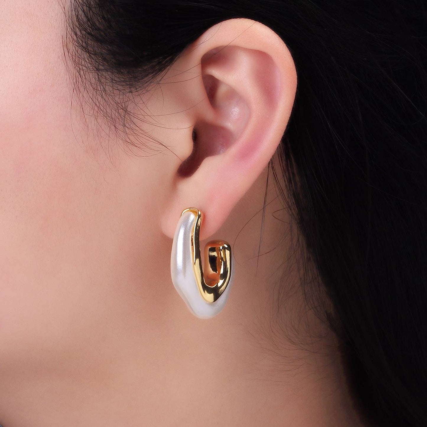 Pearl Geometric Earrings