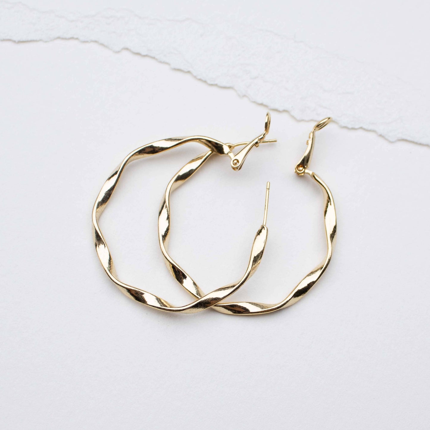 Wavy Gold Hoop Earrings