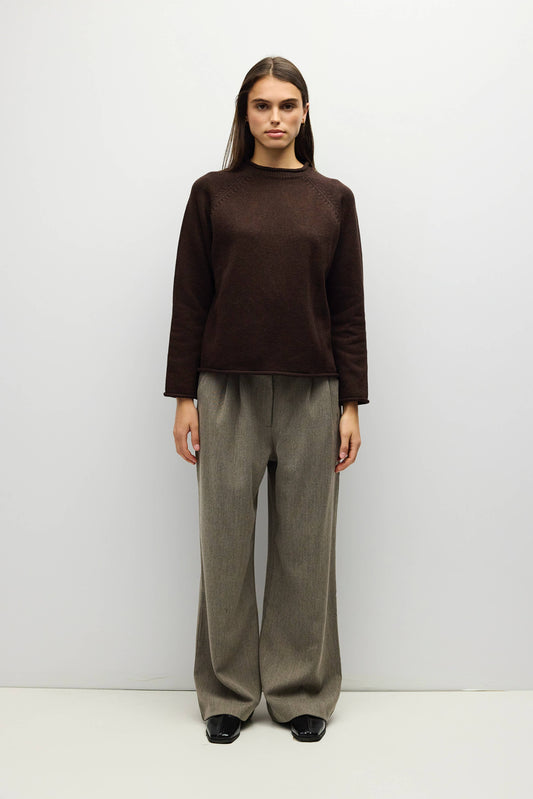 Rolled Edge Raglan Sweater | Multiple Colors