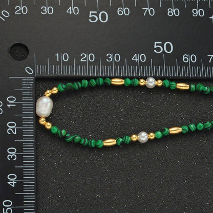 Green Malachite Beaded Necklace