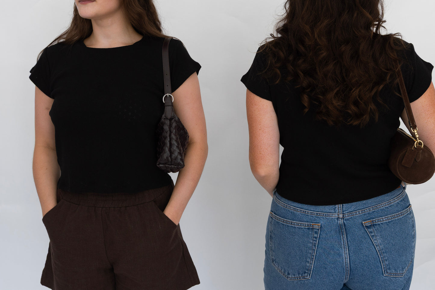 Madeline Baby Tee | Black Pointelle