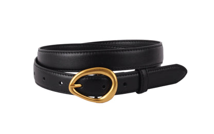 Classic Leather Belt with Asymmetrical Buckle | Multiple Colors