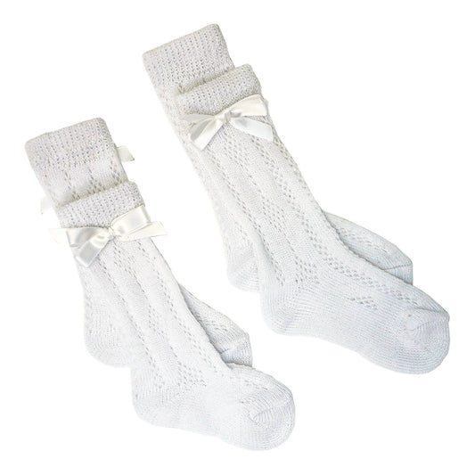 Knit Socks with Bow