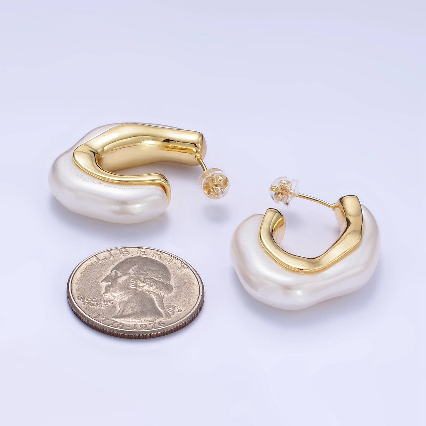 Pearl Geometric Earrings