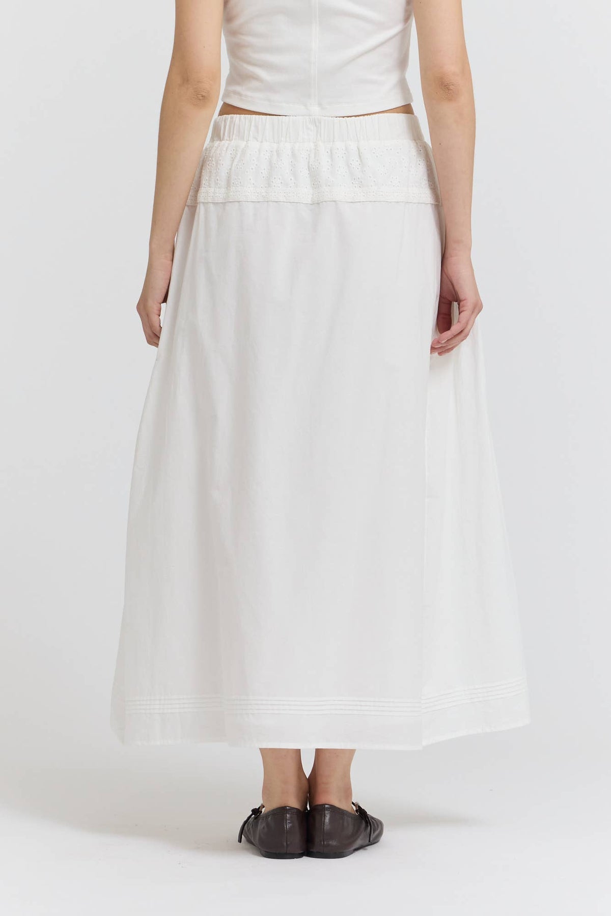 Caroline Pintuck Midi Skirt
