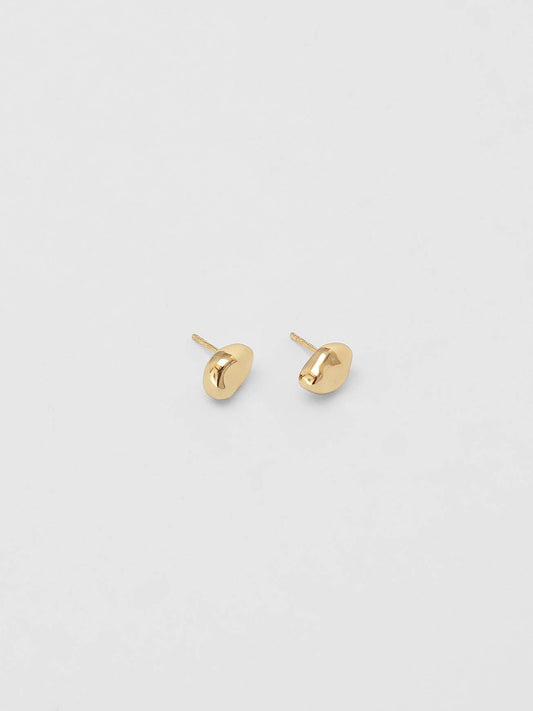 Bean Stud Earrings in Gold