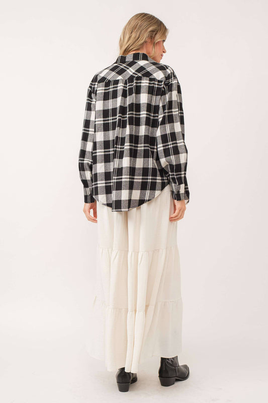 Black & White Flannel Top